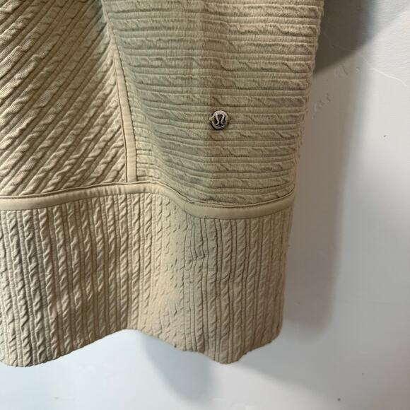 Lululemon On Repeat Ribbed Long Sleeve Dress Sweatshirt Tan 8 Knee Length - Picture 7 of 8